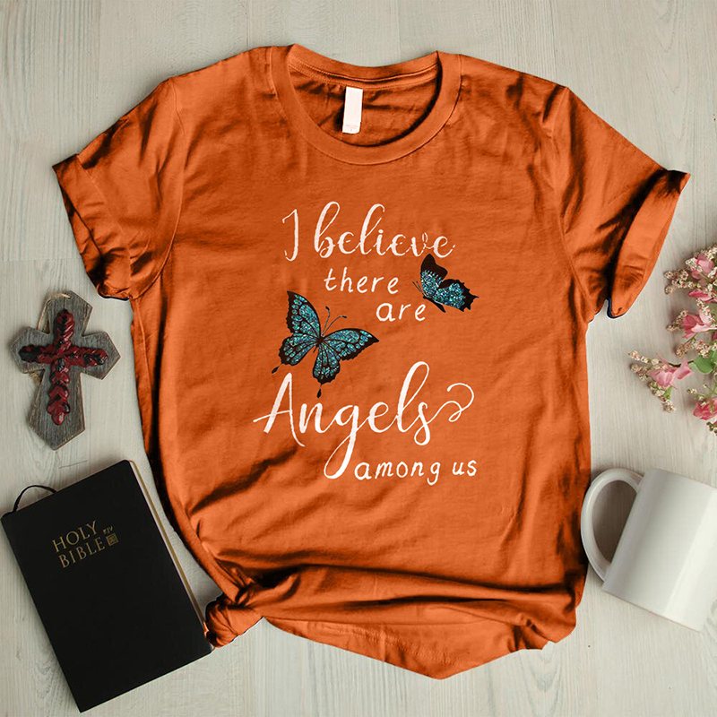I believe there are angels among us graphic tees
