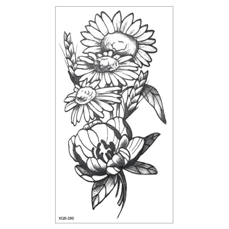42 Designs Waterproof Temporary Tattoo Stickers Small Full Arm Flower