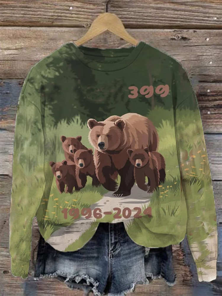 Comstylish Women's Grizzly Bear 399 Long Sleeve Sweatshirtt