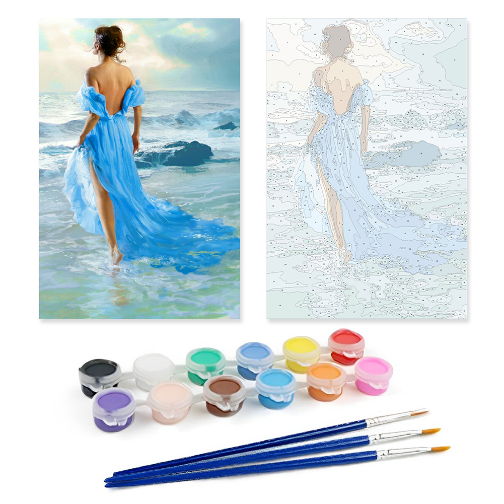 （Big Size）Paint by NumbersGirl Back View40*60cm