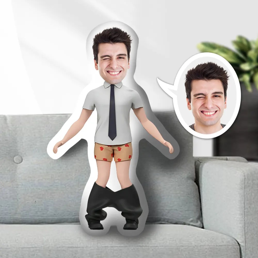 Custom Photo Face Pillow My Shy Husband With Colorful Underwear Face