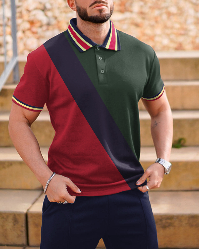 Men's Regular Fit Polo Shirt Green Red