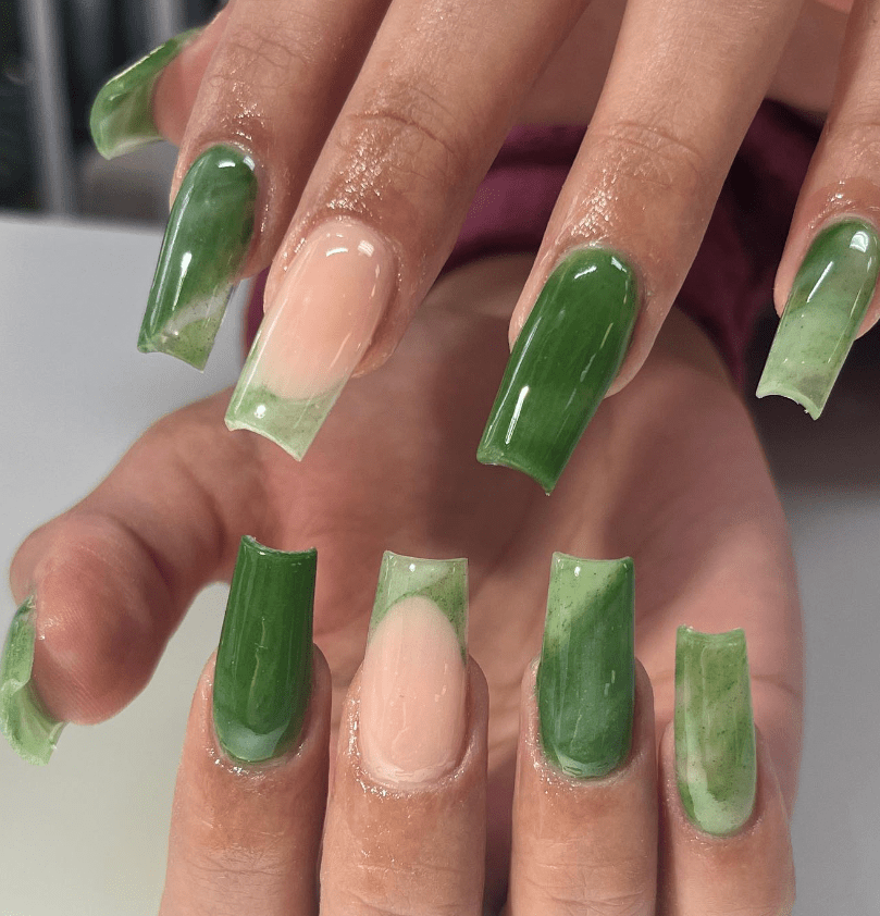 Green Marble Nail Designs for Summer 2023 Morovan