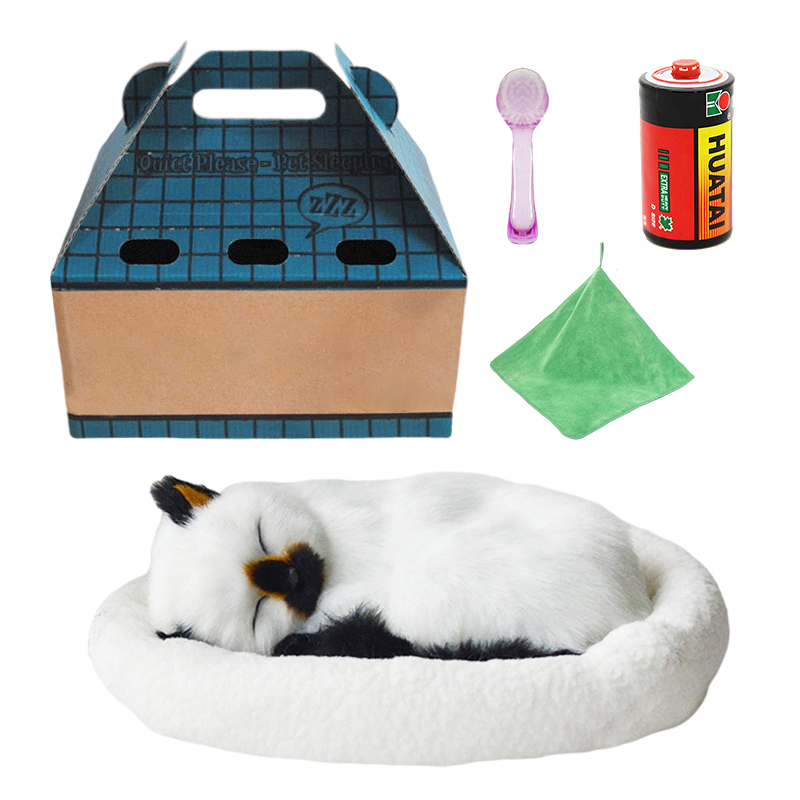 Perfect Petzzz Black Face Cat Plush Breathing Huggable Kitten Lifelike