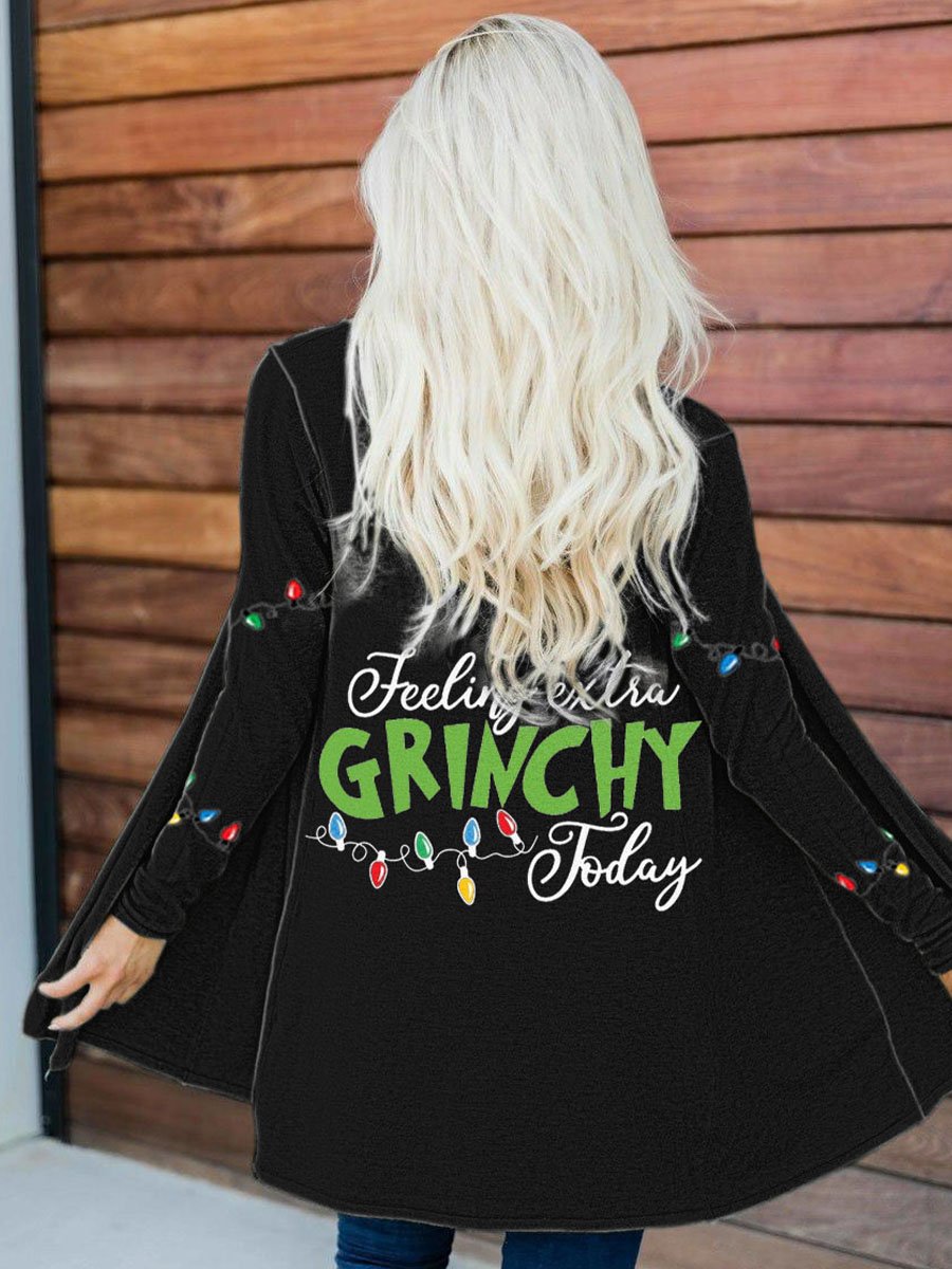 Women's Christmas Lights Print Cardigan