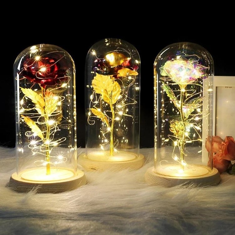 6 Colour Beauty And The Beast Red Rose Valentine's Gifts LED Rose Lamps