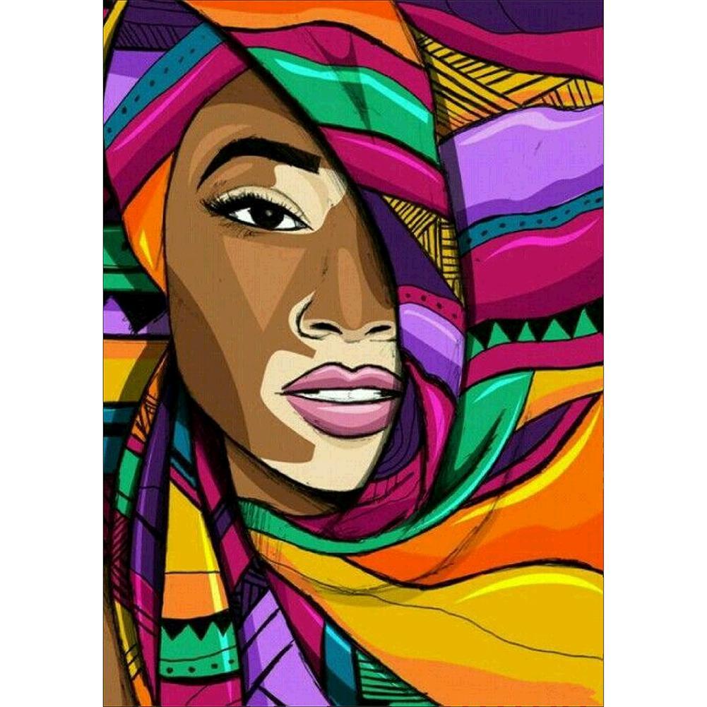 Full Round Diamond Painting Abstract Face