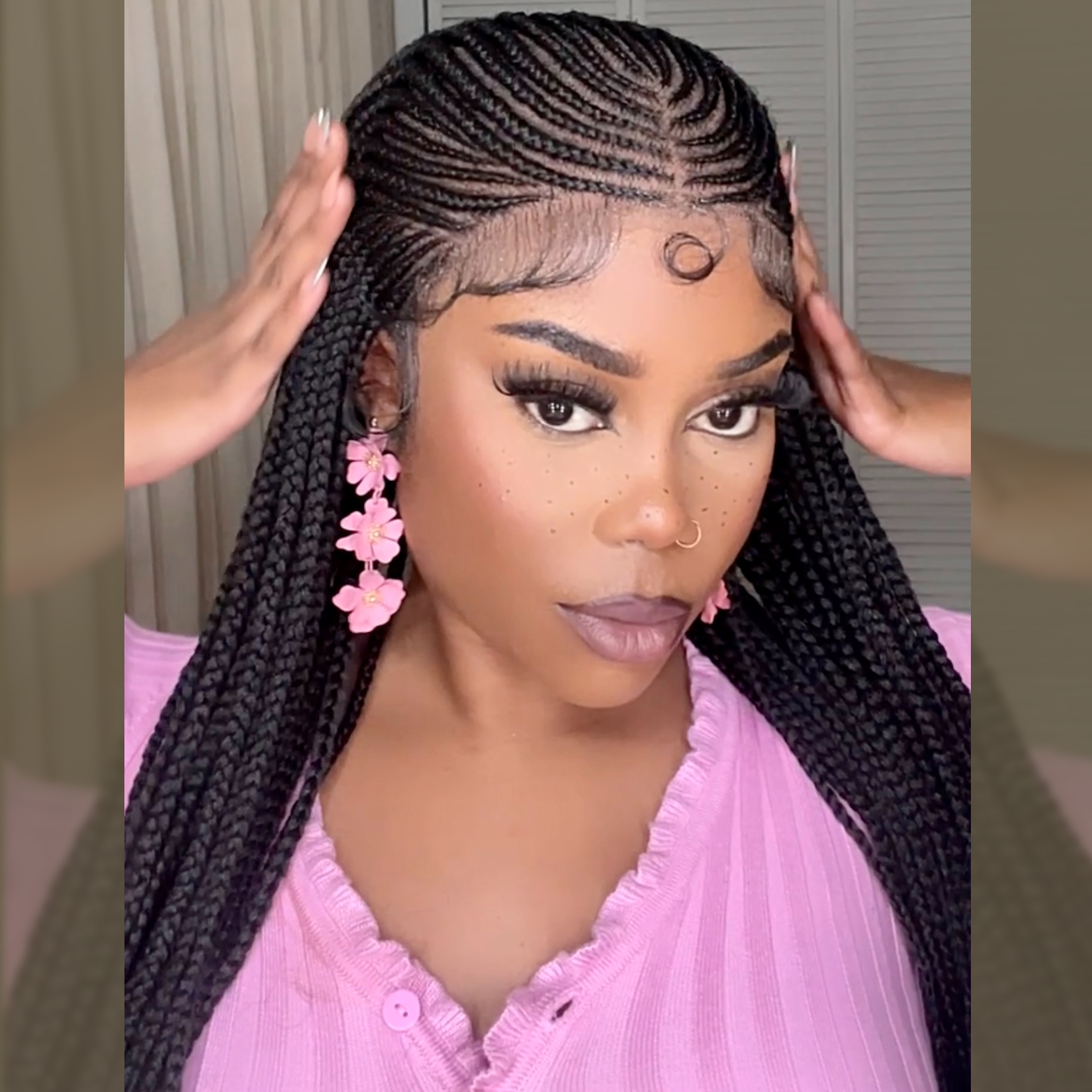 WeQueen Fulani Braided Neat Braids Lace Front Wigs