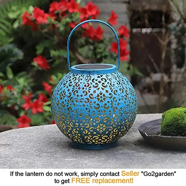 Solar Metal Large Lantern Outdoor Chandelier Decorative Garden