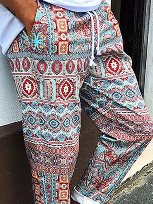 Slimfit printed fashion trousers