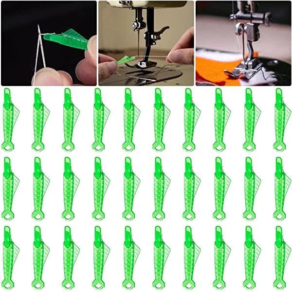 PAGOW 30pcs Sewing Machine Needle Automatic Inserter, Fish Type Sewing