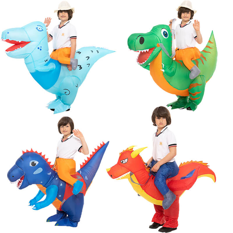 Kids Inflatable Dinosaur Costume Riding Blow Up Dino Costume Funny