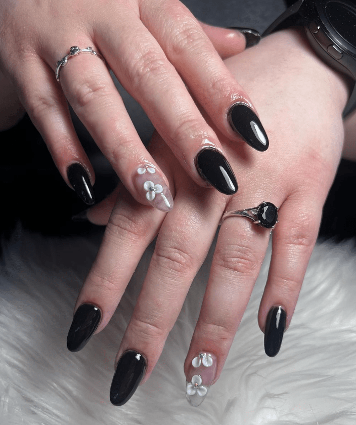 Bold and Chic Black Acrylic Nail Designs for Summer 2023 Morovan