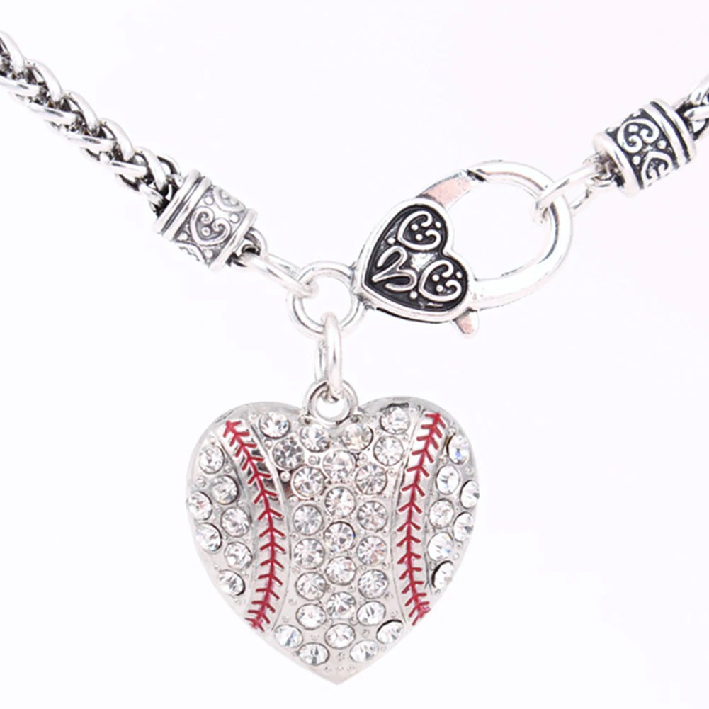 Baseball Heart Necklace