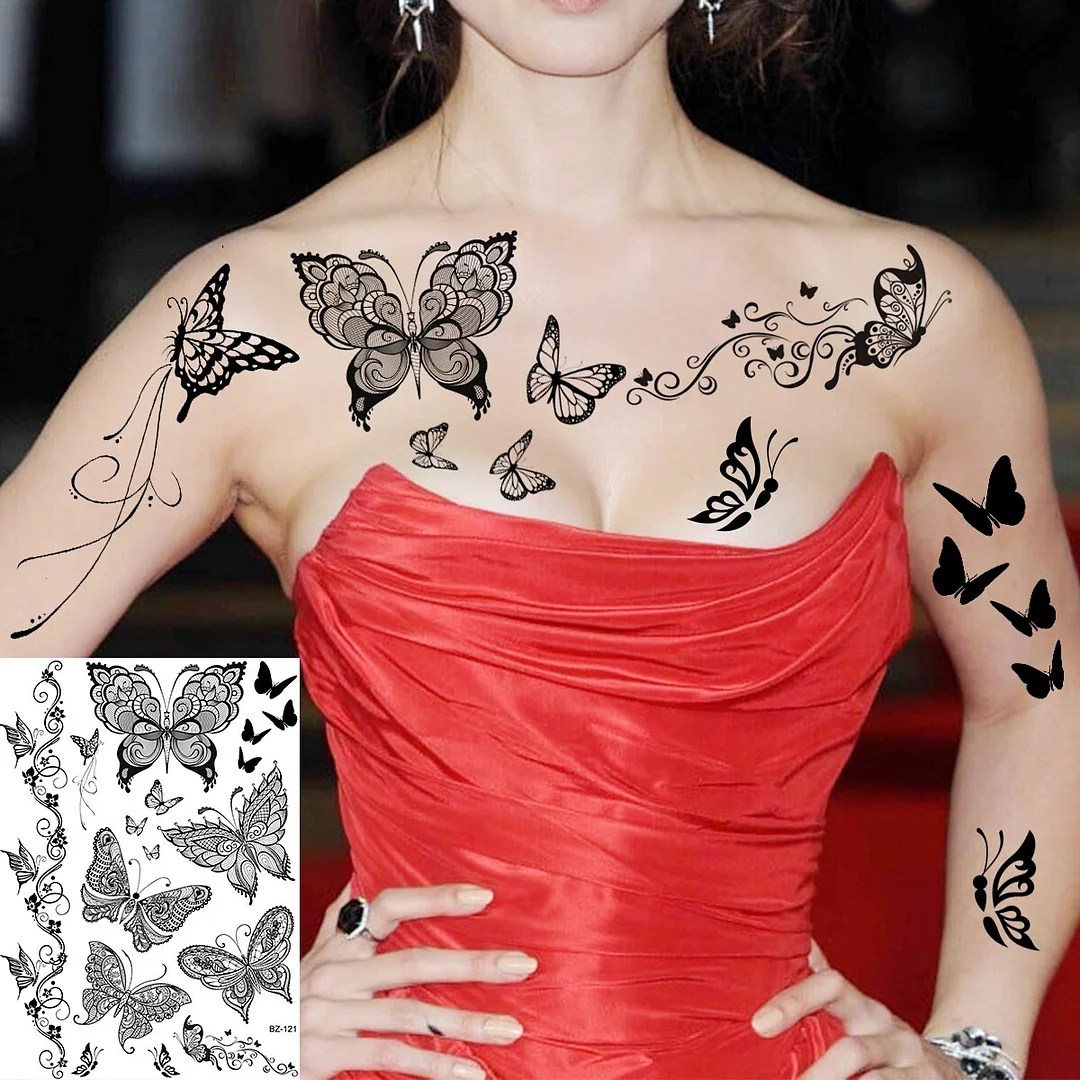 Sdrawing Peony Flower Temporary Tattoos For Women Adults Realistic
