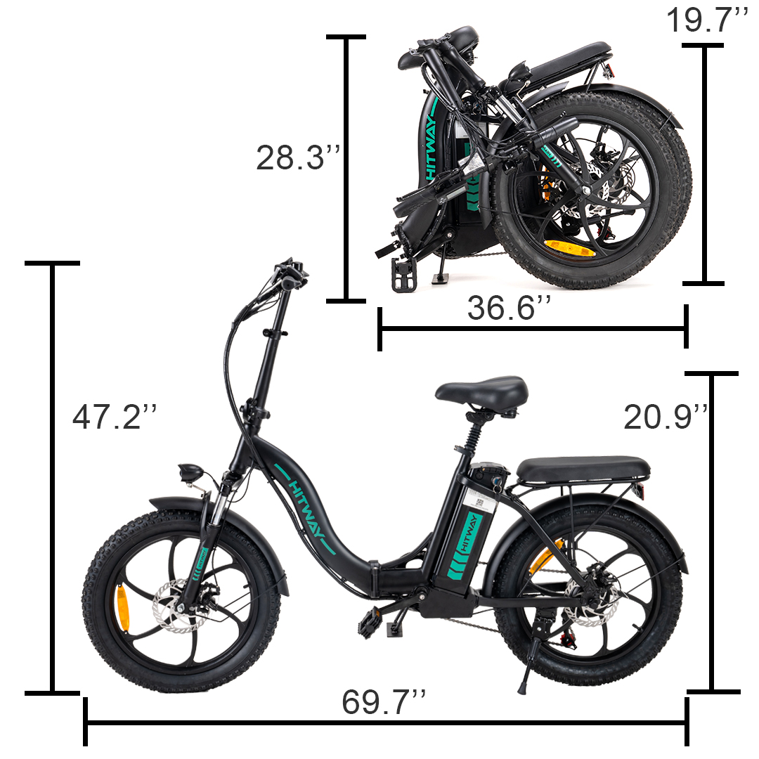 HITWAY Folding EBike BK6 All Terrain Fat Tire 350W 55KM For
