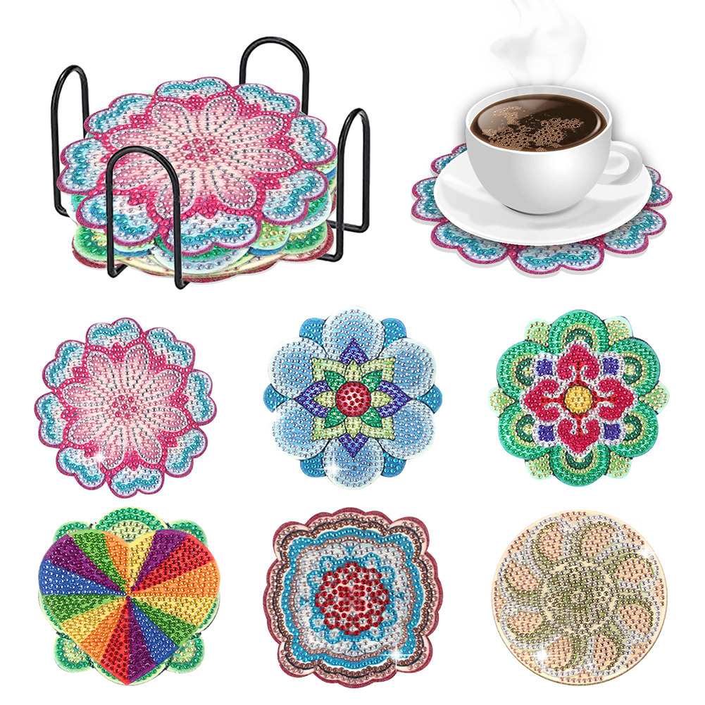 DIY Diamond Dot Art Coasters Mandara 6pcs (Mandara)
