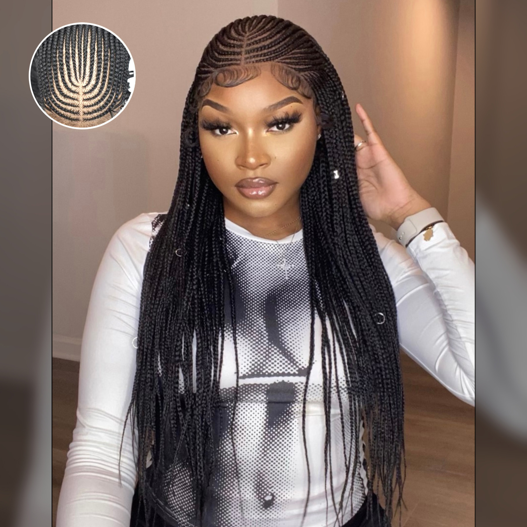 WeQueen 13x7 Lace Frontal Goregeus Fulani Braided Wigs