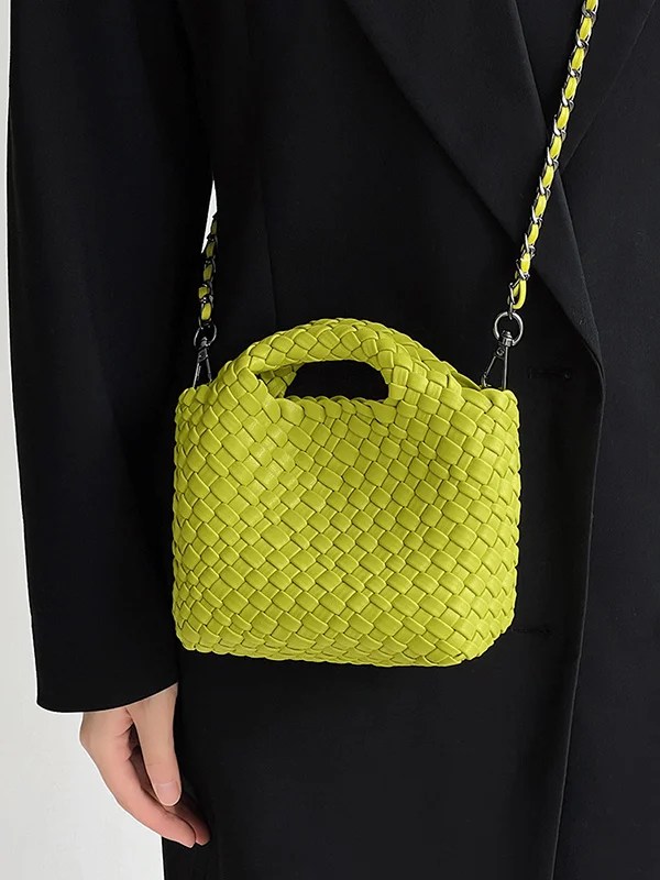 Timeless Craftsmanship Solid Color Woven Crossbody Bags and Handbags
