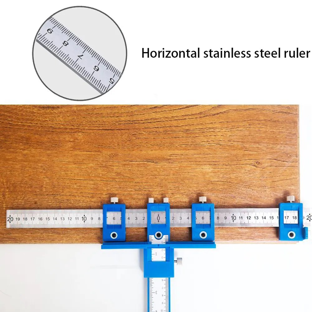 Hole Punch Jig Tool Center Drill Bit Guide Locator Wood Drilling Tool Ruler