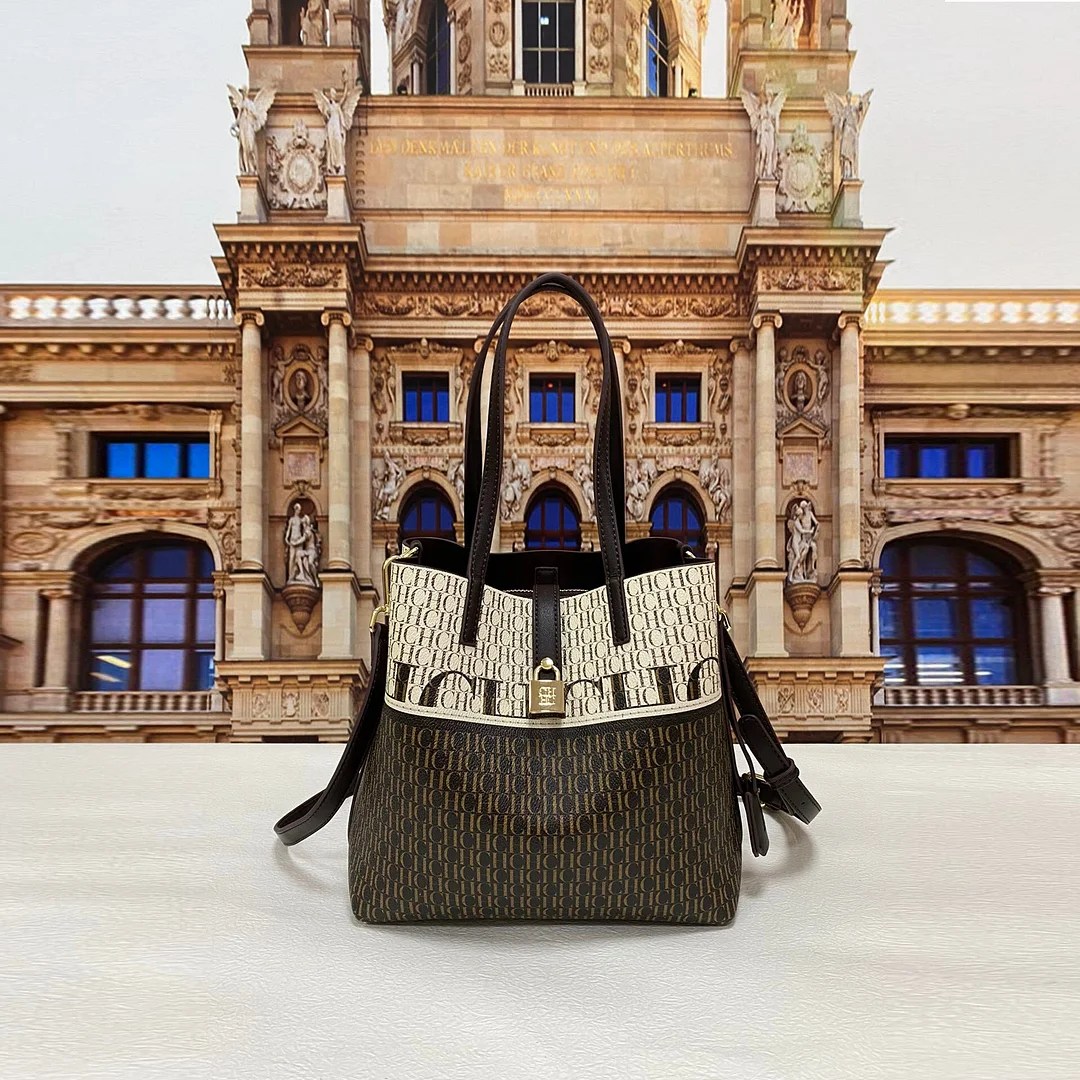 CHCH HCHC 100 Genuine Leather Embossed Pattern Women Bucket Bags Luxury Brand Designer Wallets