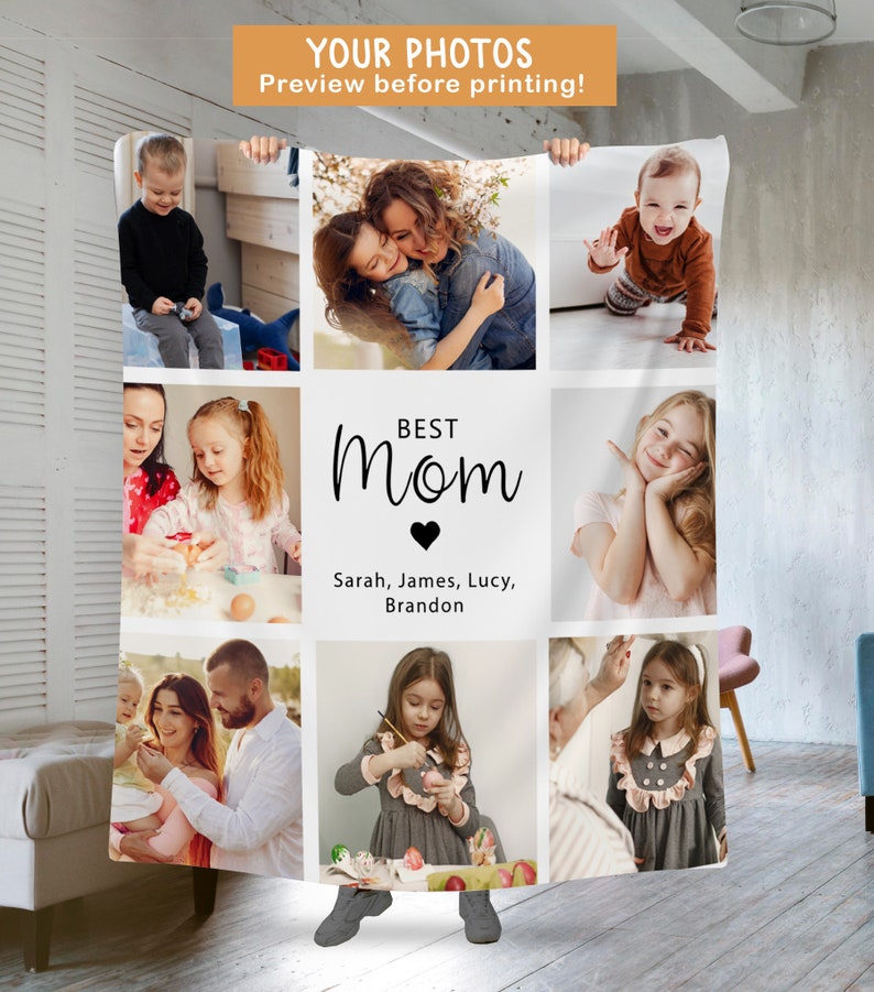 Custom Mothers Day Blanket, Mothers Day Gift, From Photo Blanket