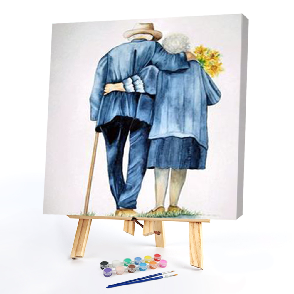 Back View Of Old CouplePaint by Numbers 20*20cm