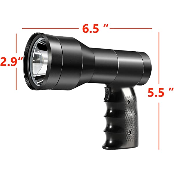 GearOZ Hunting Spotlight Flashlight, Rechargeable Handheld Hunting Scan