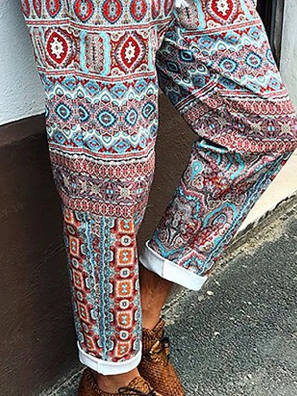 Slimfit printed fashion trousers