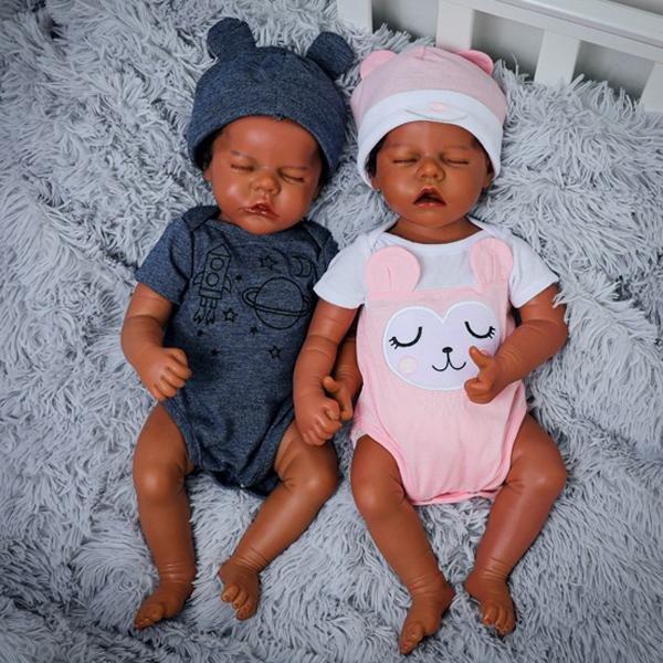 18 '' Nette Zwillinge Schwester Sera und Sakura Reborn Puppen Mädchen