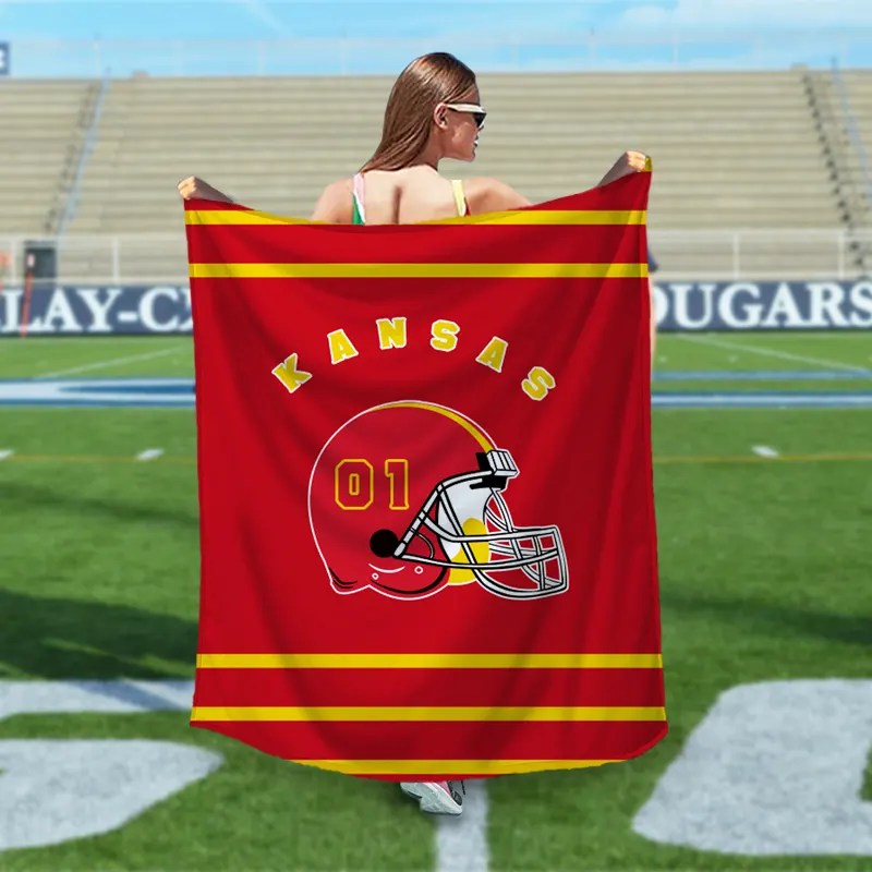 Custom Blankets Personalized Kansas City Chiefs Football Sport Blanket