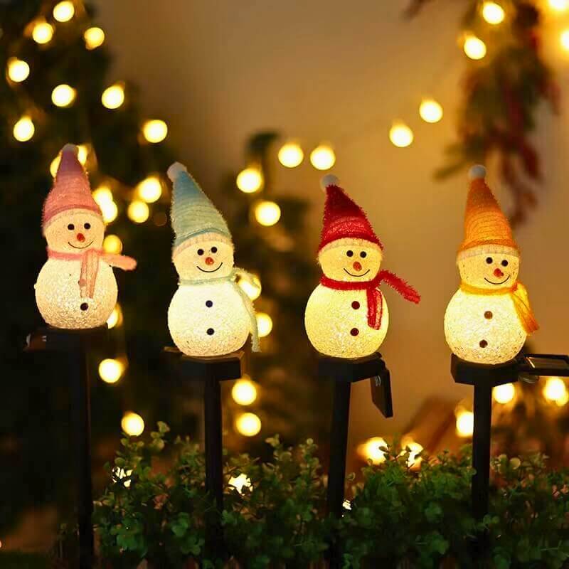 Christmas LED Solar Snowman Lights