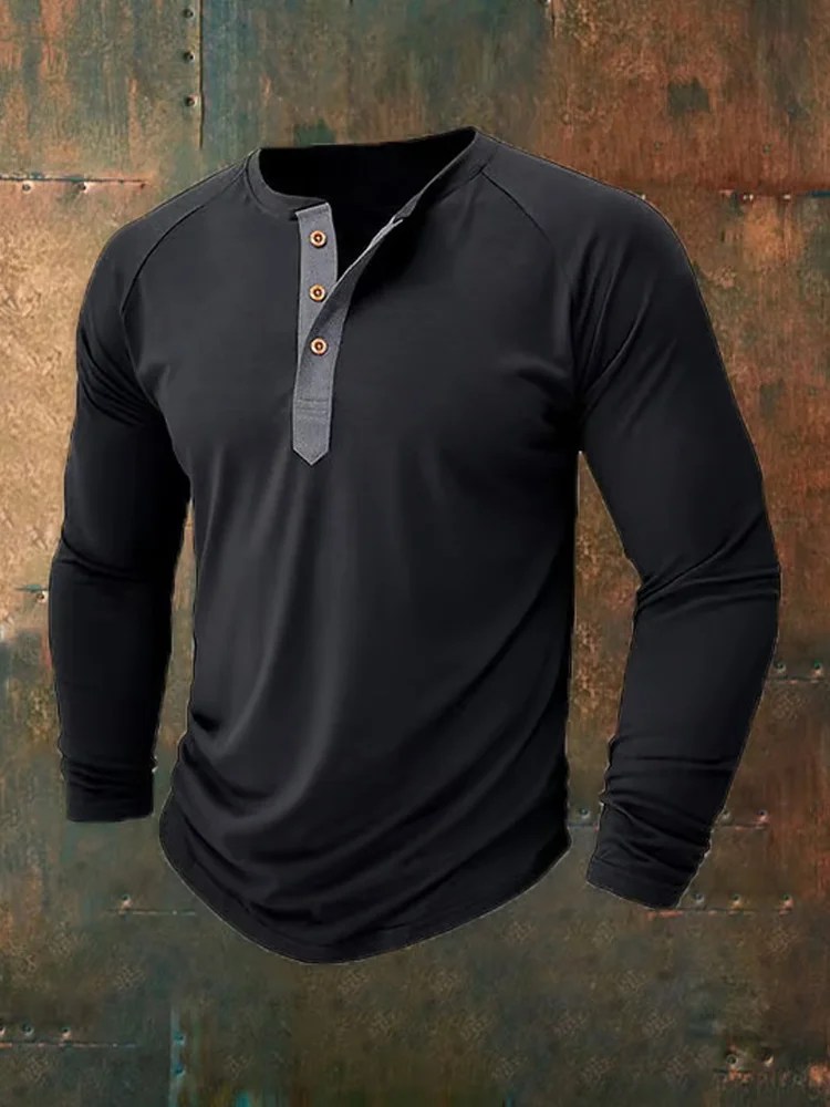 Comstylish Men's Aintage Long Sleeve Top