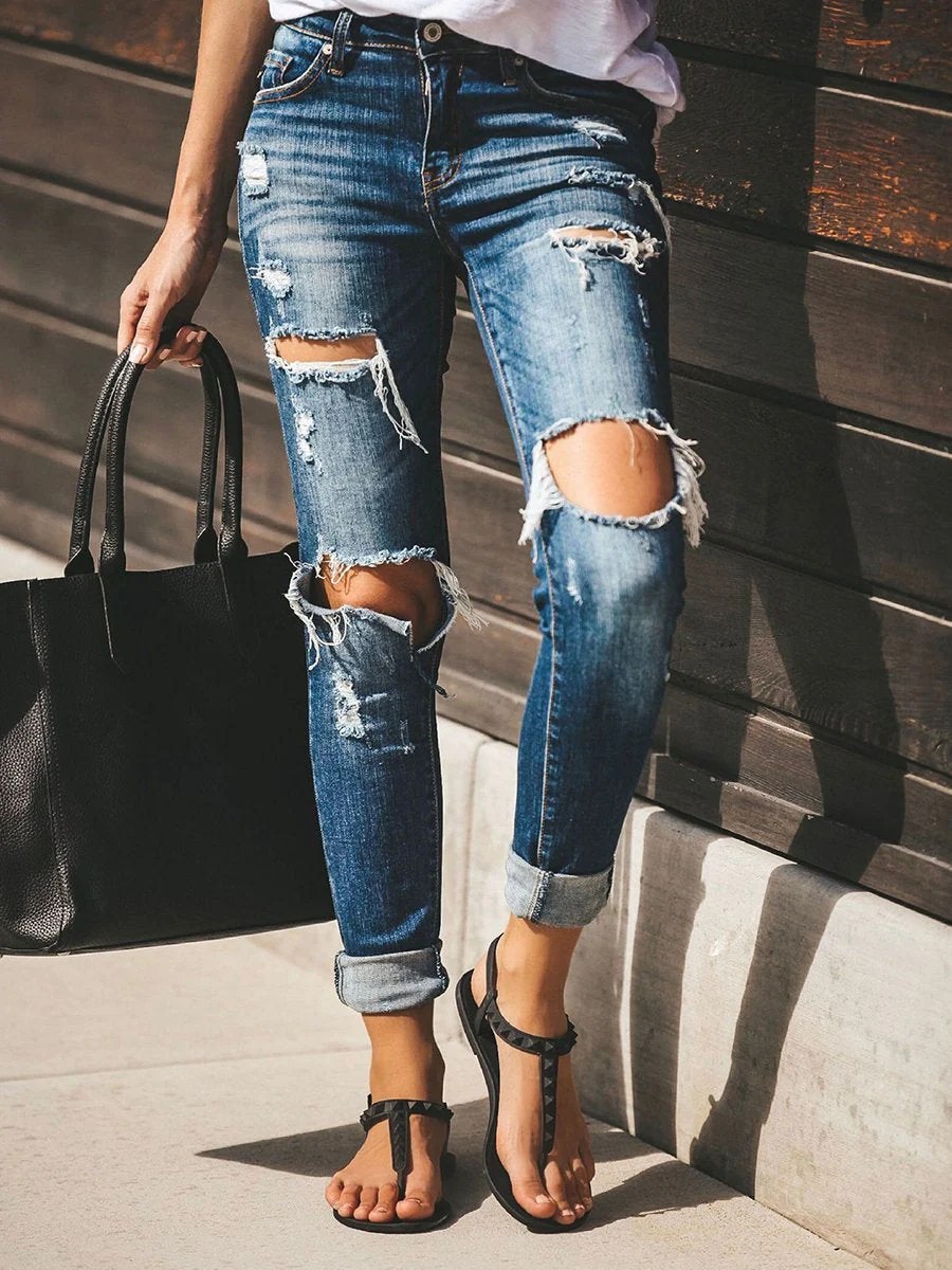 Shredded Stretchy Slimfit Jeans