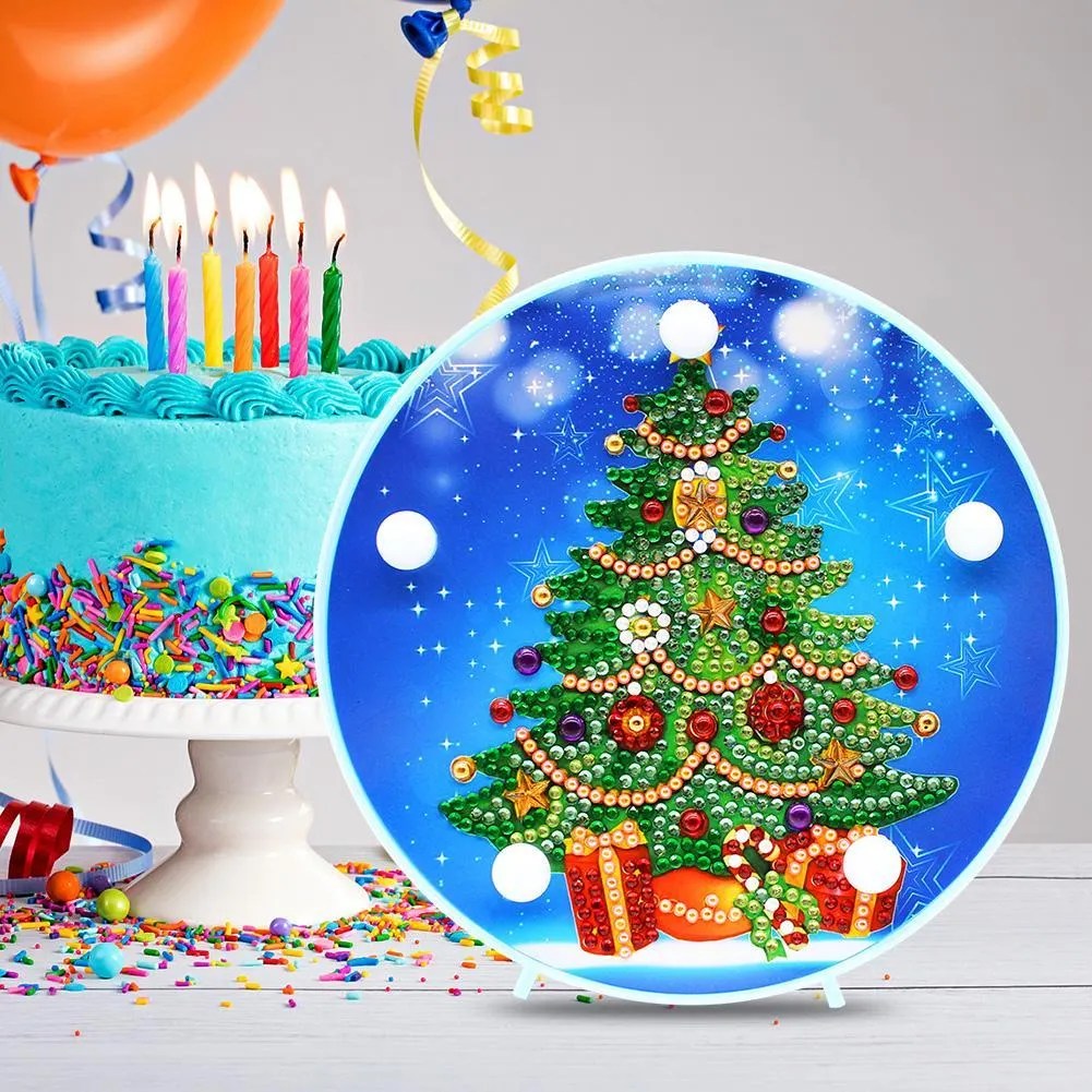 DIY LED Special Shaped Diamond Painting Christmas Tree Decorative Lights