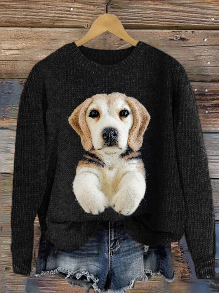 Labrador Retriever Dog Felt Cozy Knit Sweater