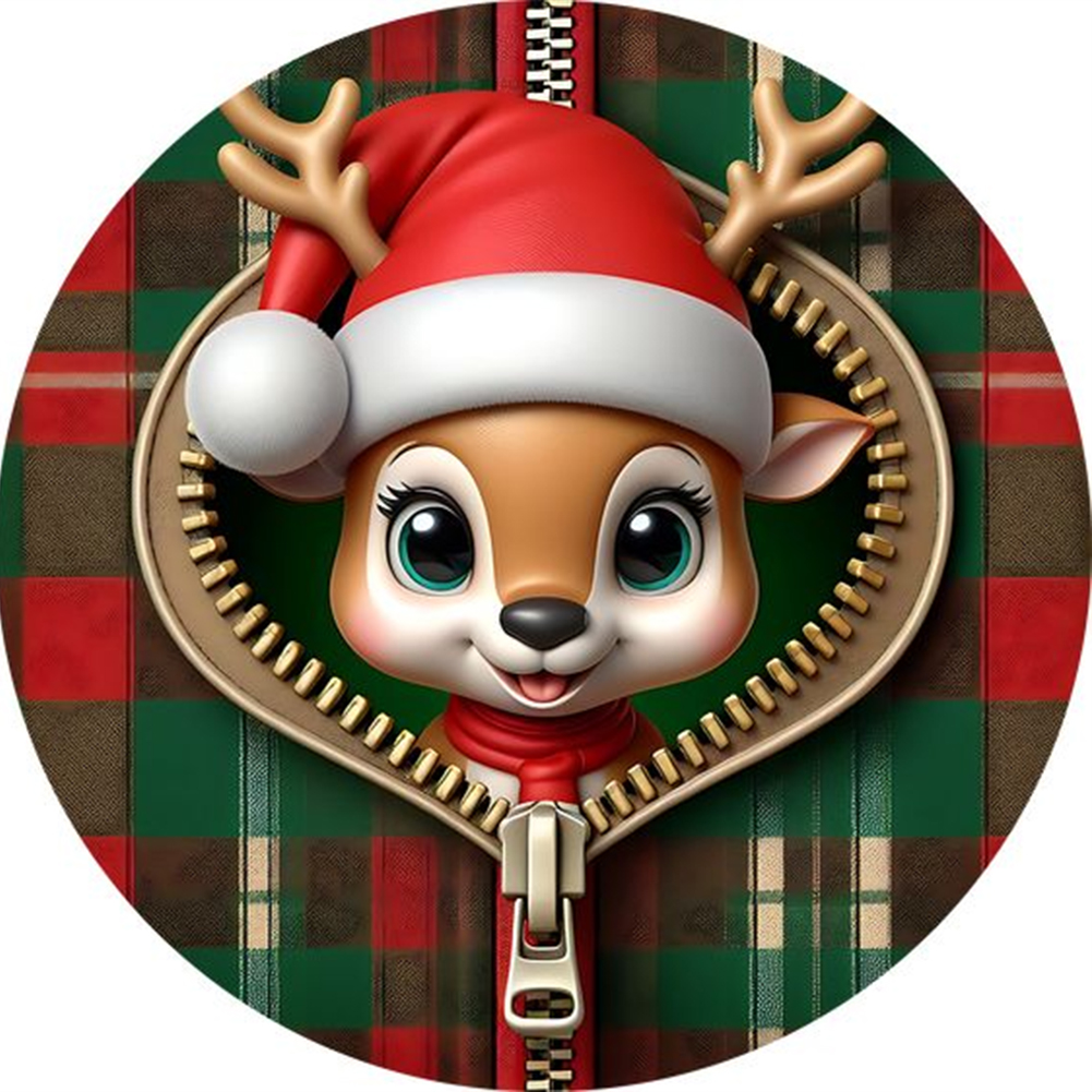 Full Round Diamond Painting Xmas Elk(Canvas30*30cm)