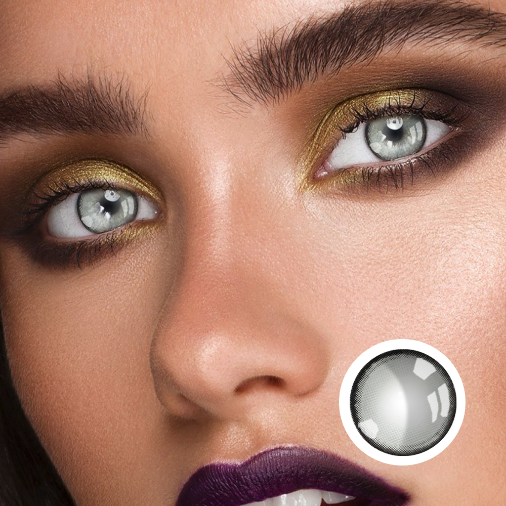 Delicate Blue and Gray Yearly Colored Contacts Prescription Colored