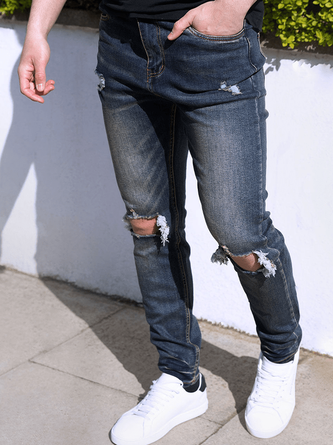 Men's Blue Ripped Jeans