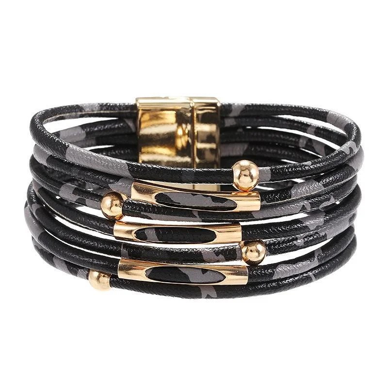 Leopard Print Buckle Leather Bracelet