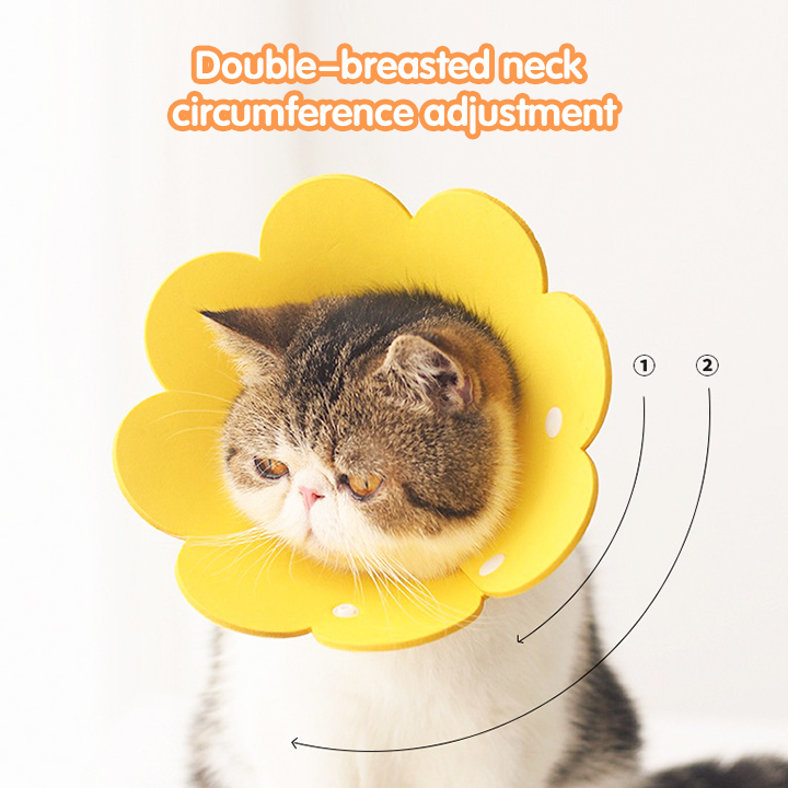 Adjustable Cute Flower Recovery Cat Collar After Surgery, Wound Healing