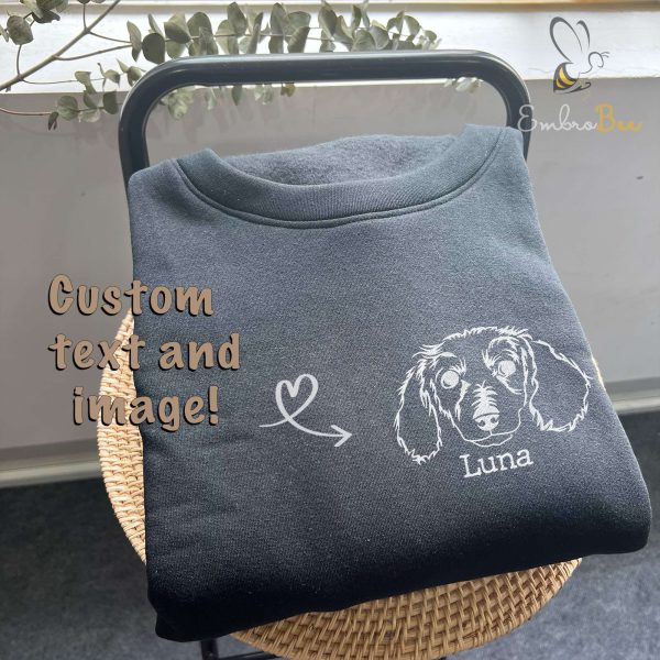 Pet Face Name Portraits Photo Hoodie Custom Pet Lover Clothing