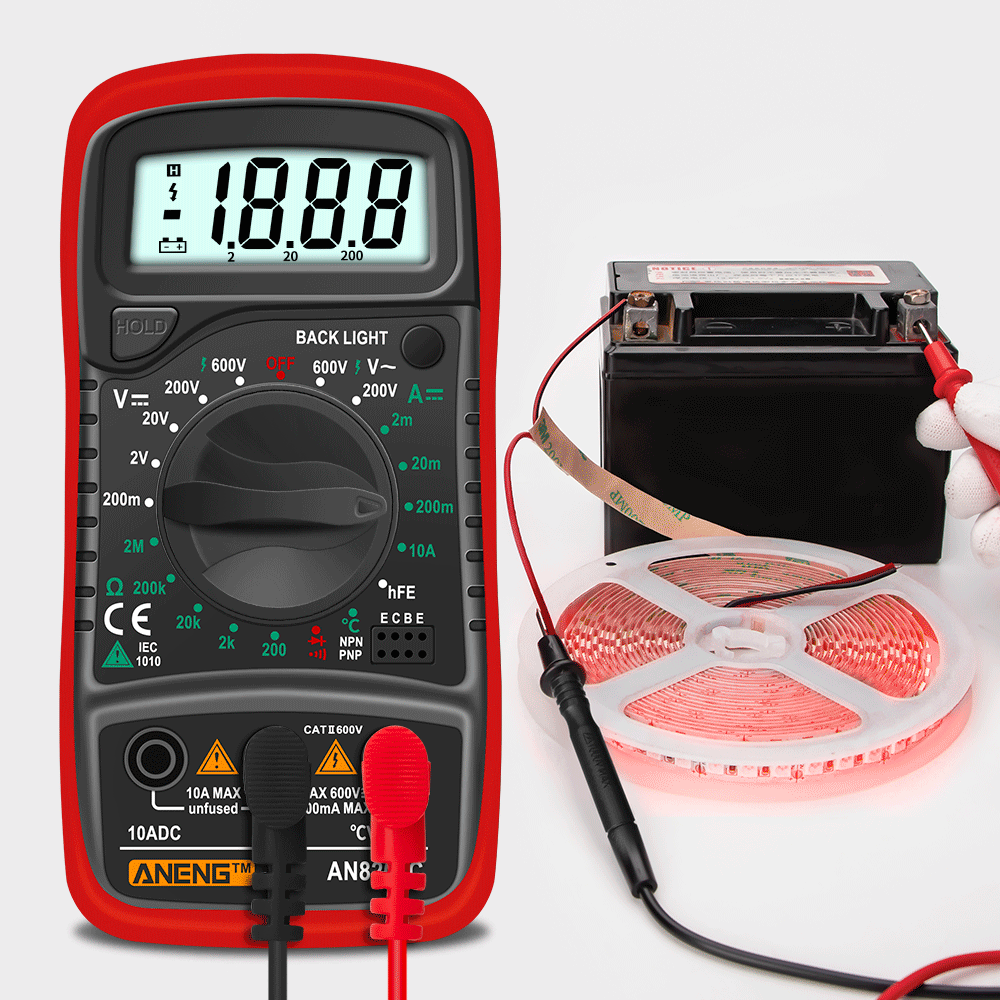 AN8205C Digital Multimeter AC/DC Ammeter Volt Ohm Tester Meter