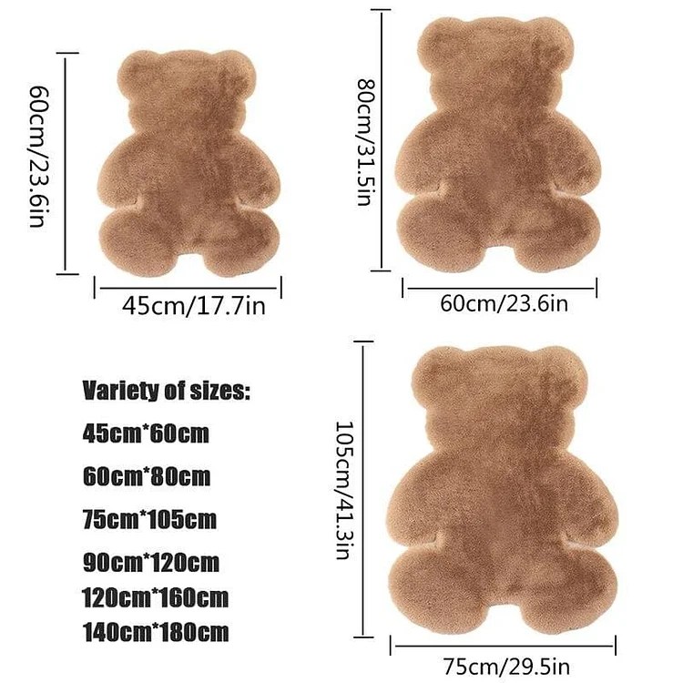 5 Color Cute Fluffy Bear Rug Living Room Bedroom Antiskid Mat SP16048