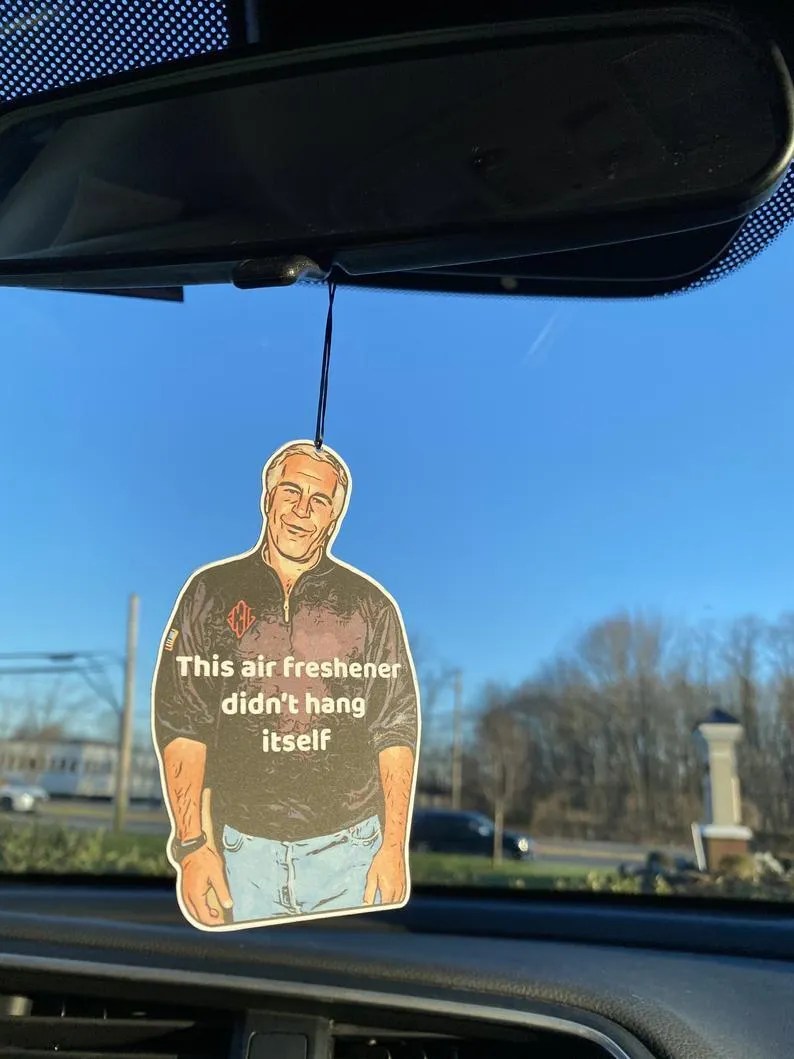 Jeffrey Epstein inspired Hanging Car Air Freshener