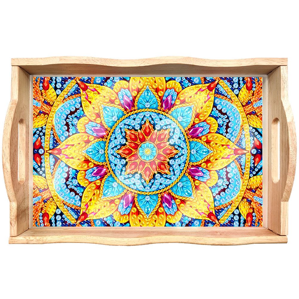 Diamond Painting Decorative Trays with Handle Coffee Table Tray