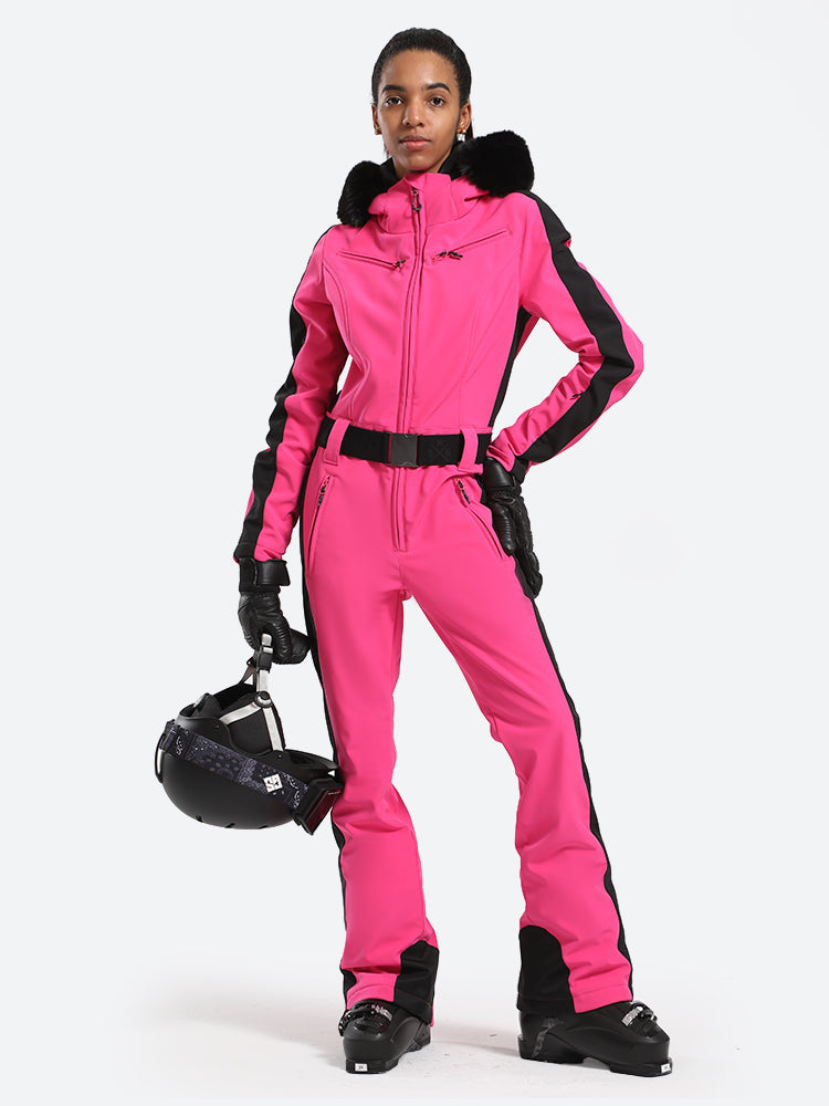 Skiiworld Women's Faux Fur One Piece Ski Suit