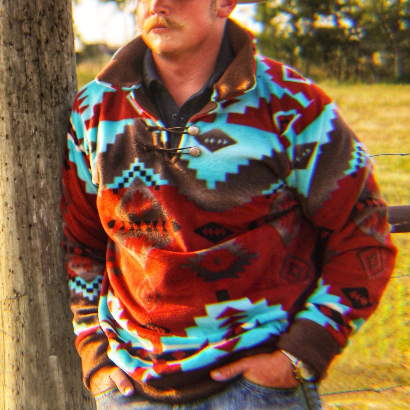 Casual retro ethnic pattern printed sweatshirt