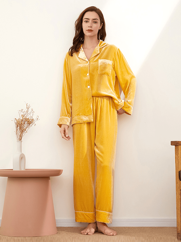 Realsilklife Women's Velvet Silk Pajama Set