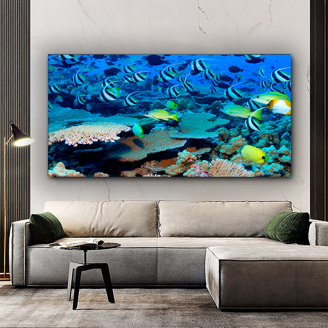 The life of marine fish Canvas Wall Art